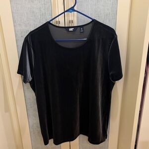 Lands' End Gray Velour Short Sleeve Tee